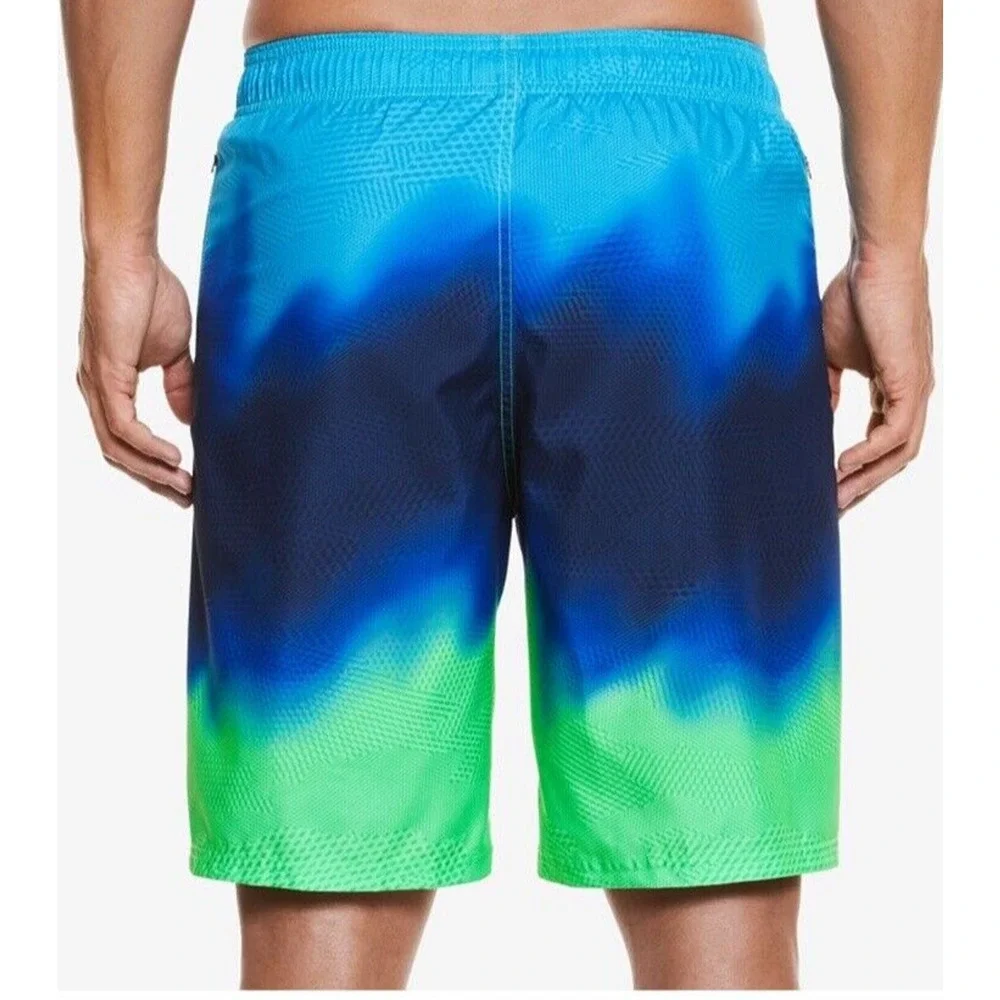 Nike Men's Size XL Liquid Haze Water Shedding Swim Trunks Tie Dye Blue Green